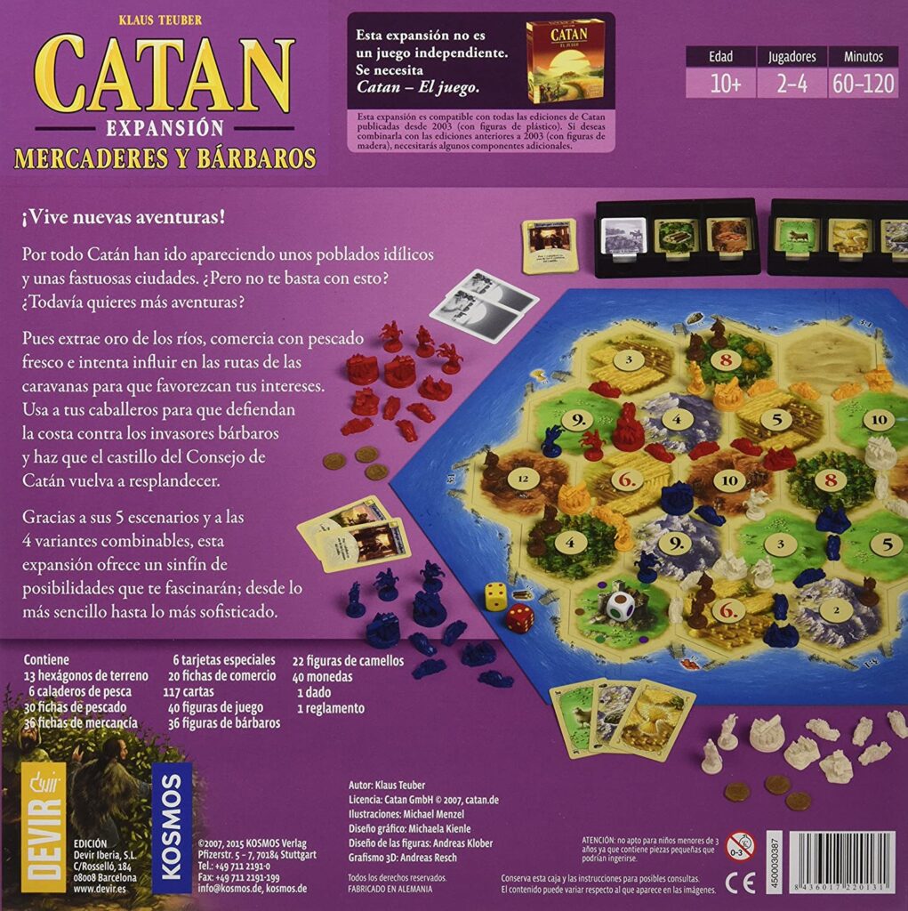Catan: expansión Mercaderes y Barbaros juego de mesa