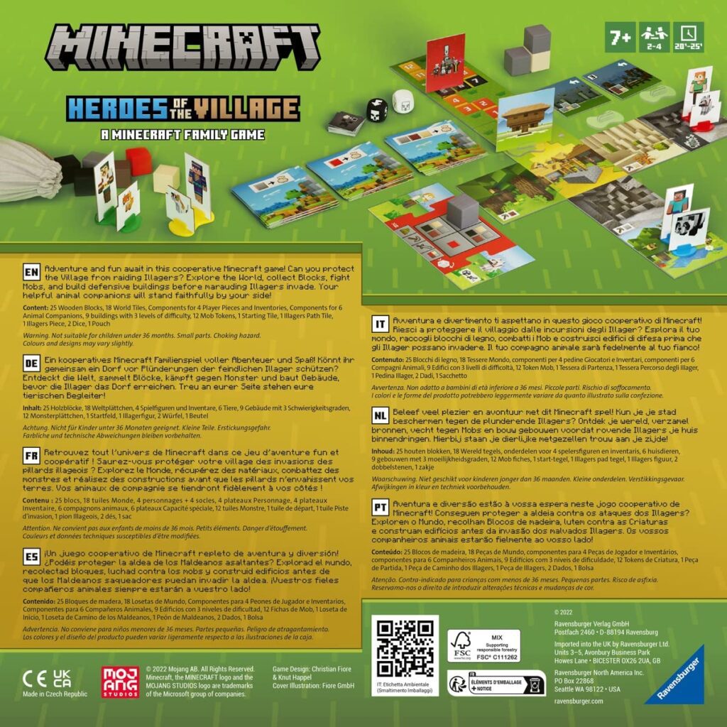 Minecraft Heroes of the Village juego de mesa