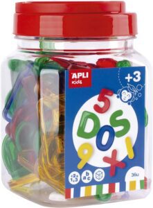 APLI Kids - Letras y números transparentes de colores