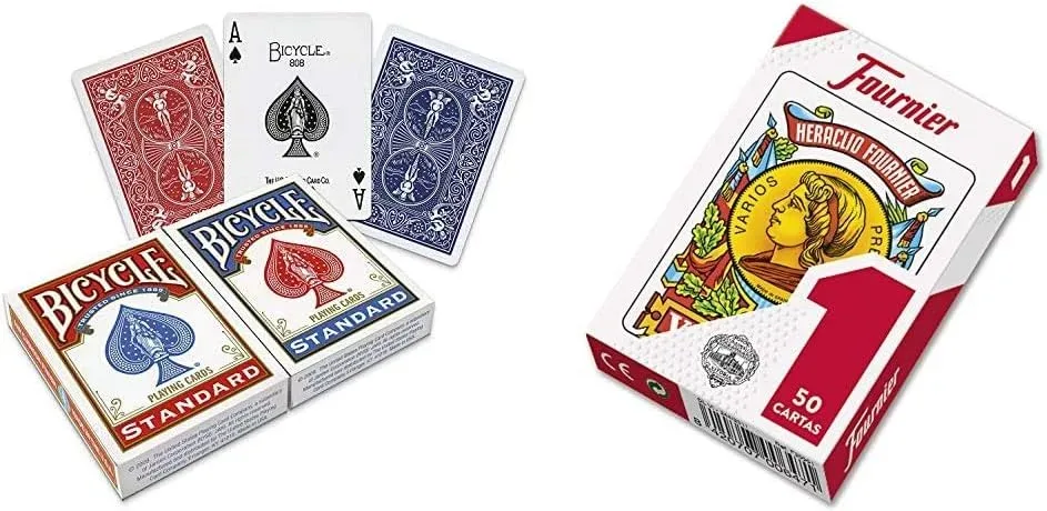 Ver categoría de lote de barajas inglesas (2 x 54 cartas) + fournier f20991 – baraja española nº 1, 50 cartas